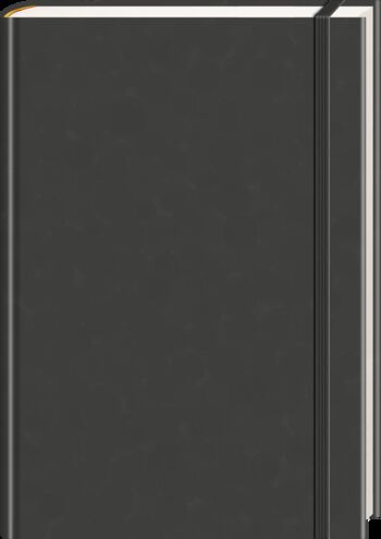 Anaconda Notizbuch/Notebook/Blank Book, punktiert, textiles Gummiband, schwarz, Hardcover (A5), 120g/m² Papier von 